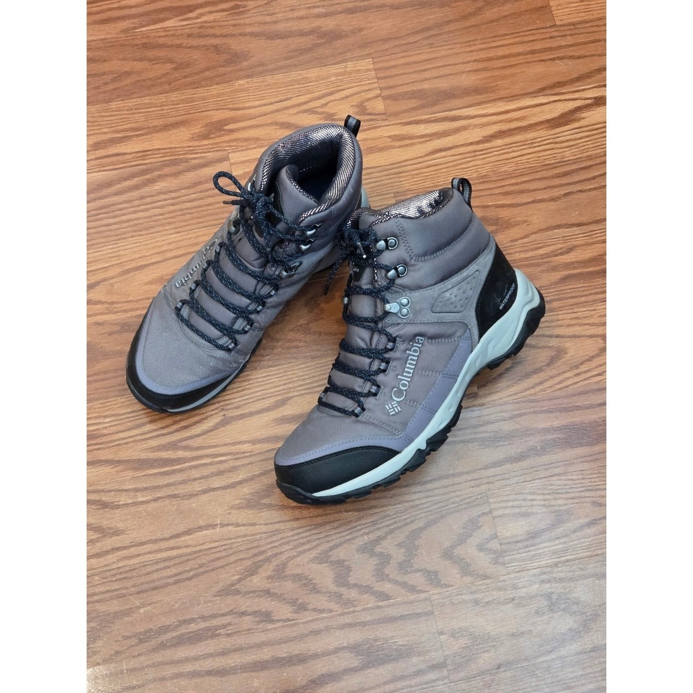 Columbia‎ Omni-Heat Waterproof Hiking Boots Mens 10 Grey Black YM0729-052
